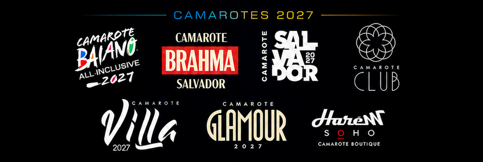 Logos dos camarotes do Carnaval de Salvador 2027